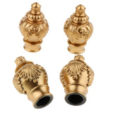 Maxbell 4 Pack Curtain Pole Ends Decorative Curtain Rod Ends Golden