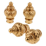 Maxbell 4 Pack Curtain Pole Ends Decorative Curtain Rod Ends Golden