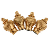 Maxbell 4 Pack Curtain Pole Ends Decorative Curtain Rod Ends Golden