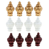Maxbell 4 Pack Curtain Pole Ends Decorative Curtain Rod Ends Golden