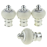 Maxbell Curtain Drape Rod Pole Decorative Caps 28mm Inner Dia. Milk White