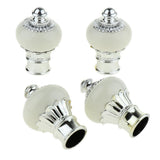 Maxbell Curtain Drape Rod Pole Decorative Caps 28mm Inner Dia. Milk White