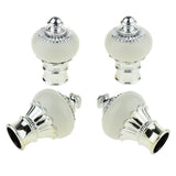Maxbell Curtain Drape Rod Pole Decorative Caps 28mm Inner Dia. Milk White