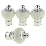 Maxbell Curtain Drape Rod Pole Decorative Caps 28mm Inner Dia. Milk White
