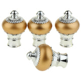 Maxbell Curtain Drape Rod Pole Decorative Caps 28mm Inner Dia. Bright Gold Style_1