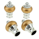 Maxbell Curtain Drape Rod Pole Decorative Caps 28mm Inner Dia. Bright Gold Style_1