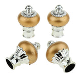 Maxbell Curtain Drape Rod Pole Decorative Caps 28mm Inner Dia. Bright Gold Style_1