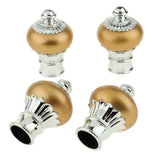 Maxbell Curtain Drape Rod Pole Decorative Caps 28mm Inner Dia. Bright Gold Style_1
