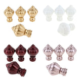 Maxbell 4Pcs Decorative Window Curtain Pole Rod End Cap Final Head 28mm Golden