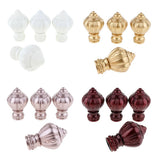 Maxbell 4Pcs Decorative Window Curtain Pole Rod End Cap Final Head 28mm Golden