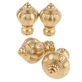 Maxbell 4Pcs Decorative Window Curtain Pole Rod End Cap Final Head 28mm Golden