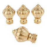 Maxbell 4Pcs Decorative Window Curtain Pole Rod End Cap Final Head 28mm Golden