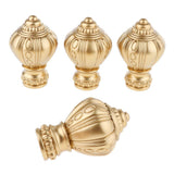 Maxbell 4Pcs Decorative Window Curtain Pole Rod End Cap Final Head 28mm Golden