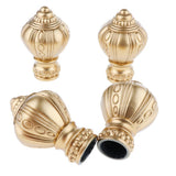 Maxbell 4Pcs Decorative Window Curtain Pole Rod End Cap Final Head 28mm Golden