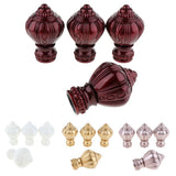 Maxbell 4Pcs Decorative Window Curtain Pole Rod End Cap Final Head 28mm Golden