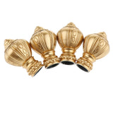 Maxbell 4Pcs Decorative Window Curtain Pole Rod End Cap Final Head 28mm Golden