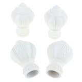 Maxbell 4Pcs Decorative Window Curtain Pole Rod End Cap Final Head 28mm White