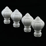 Maxbell 4Pcs Decorative Window Curtain Pole Rod End Cap Final Head 28mm White
