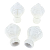 Maxbell 4Pcs Decorative Window Curtain Pole Rod End Cap Final Head 28mm White