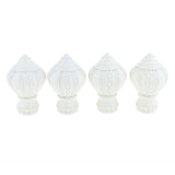 Maxbell 4Pcs Decorative Window Curtain Pole Rod End Cap Final Head 28mm White
