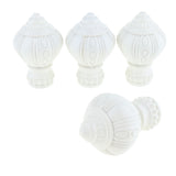 Maxbell 4Pcs Decorative Window Curtain Pole Rod End Cap Final Head 28mm White