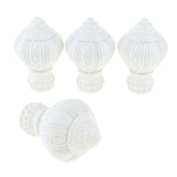 Maxbell 4Pcs Decorative Window Curtain Pole Rod End Cap Final Head 28mm White
