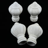 Maxbell 4Pcs Decorative Window Curtain Pole Rod End Cap Final Head 28mm White