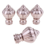 Maxbell 4Pcs Decorative Window Curtain Pole Rod End Cap Final Head 28mm Rose Gold