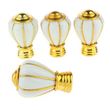 Max 4 Pieces PVC Decorative Curtain Pole/ Rod  Ends Finals 28mm White