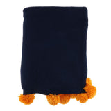 Max Knitting Cotton Throws Blankets with Ball Solid Color Blue - Aladdin Shoppers