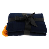 Max Knitting Cotton Throws Blankets with Ball Solid Color Blue - Aladdin Shoppers