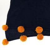 Max Knitting Cotton Throws Blankets with Ball Solid Color Blue - Aladdin Shoppers
