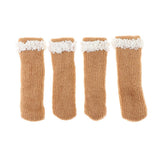 Max 4Pcs Knitting Lace Furniture Feet Caps Chair Leg Socks Floor Protector 03