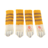 Max 4pcs Knit Furniture Feet Socks Chair Leg Floor Protector Covers Strip-Yellow