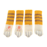 Max 4pcs Knit Furniture Feet Socks Chair Leg Floor Protector Covers Strip-Yellow