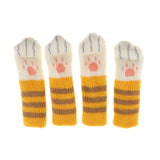 Max 4pcs Knit Furniture Feet Socks Chair Leg Floor Protector Covers Strip-Yellow