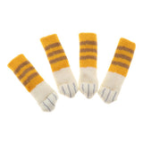Max 4pcs Knit Furniture Feet Socks Chair Leg Floor Protector Covers Strip-Yellow