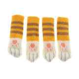 Max 4pcs Knit Furniture Feet Socks Chair Leg Floor Protector Covers Strip-Yellow