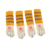 Max 4pcs Knit Furniture Feet Socks Chair Leg Floor Protector Covers Strip-Yellow