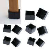 Max 10Pcs Silicone Caps Felt Pads for Square Chair Leg  3x3.3cm