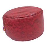 Max Brown Round Ottoman Pouf Cover Footstool Slipcover Red