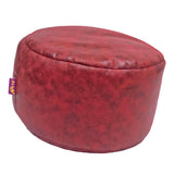 Max Brown Round Ottoman Pouf Cover Footstool Slipcover Red