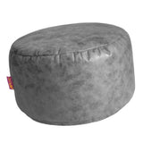 Max Brown Round Ottoman Pouf Cover Footstool Slipcover Dark Gray