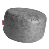 Max Brown Round Ottoman Pouf Cover Footstool Slipcover Dark Gray