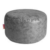 Max Brown Round Ottoman Pouf Cover Footstool Slipcover Dark Gray