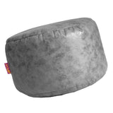 Max Brown Round Ottoman Pouf Cover Footstool Slipcover Dark Gray