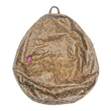Max Kids Stuffed Animal Storage Bean Bag Leathaire Beanbag Couch Cover Brown_M
