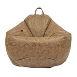 Max Kids Stuffed Animal Storage Bean Bag Leathaire Beanbag Couch Cover Brown_M
