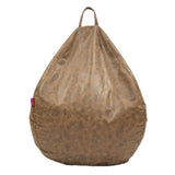 Max Kids Stuffed Animal Storage Bean Bag Leathaire Beanbag Couch Cover Brown_M