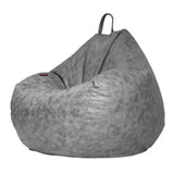 Max Large Size Stuffed Animal Storage Leathaire Bean Bag Chair Cover Gray-L